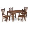 East West Furniture DUDO5-MAH-W 5 Piece Kitchen Table Set for 4 Includes a Rectangle Dining Room Table and 4 Solid Wood Seat Chairs, 36x60 Inch, Mahogany view 1