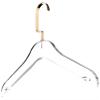 Clear Acrylic Clothes Hangers - 10 Pack Stylish and Heavy Duty Closet Organizer with Gold Chrome Plated Steel Hooks - Non-Slip Notches for Suit Jacket, Sweater, Blouse, and Dress - by Designstyles view 2