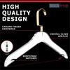 Clear Acrylic Clothes Hangers - 10 Pack Stylish and Heavy Duty Closet Organizer with Gold Chrome Plated Steel Hooks - Non-Slip Notches for Suit Jacket, Sweater, Blouse, and Dress - by Designstyles view 3