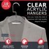Clear Acrylic Clothes Hangers - 10 Pack Stylish and Heavy Duty Closet Organizer with Gold Chrome Plated Steel Hooks - Non-Slip Notches for Suit Jacket, Sweater, Blouse, and Dress - by Designstyles view 4