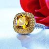 Bansriracha uxury Jewelry 925 Sterling Silver Cushion Shape Handmade 5A Yellow&White Cubic Zirconia Pave Wedding Women Ring Gift (9) view 2