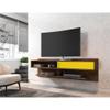 Manhattan Comfort Astor Modern Living Room Floating Entertainment Center with Media Shelves, 70.86", Rustic Brown/Yellow view 2