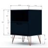 Manhattan Comfort Rockefeller Nightstand with Drawer and Cubby, Mid Century Modern Bedside Table, Minimalist Display and Storage Organizer, Ideal for Bedroom and Living Room, Midnight Blue view 4