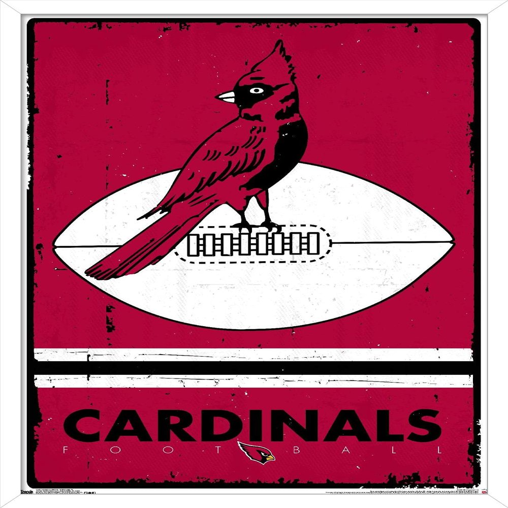 Trends International NFL Arizona Cardinals - Retro Logo 15 Wall Poster, 34L x 22.4W, White Framed Version
