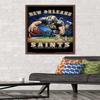 Trends International NFL New Orleans Saints - End Zone 17 Wall Poster, 22.375" x 34", Mahogany Framed Version view 2