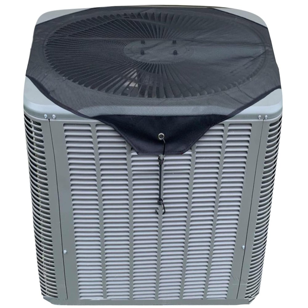 Air Conditioner Covers for Outside Units Central Ac Cover Leaf Guard Heavy Duty Mesh AC Defender for Outdoor Square Units, All Season Black (28 X 28 Inch)