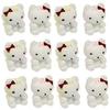 Factory Direct Craft Package of 12 Sitting Flocked Miniature White Kittens with Bow for Easter and Spring Dcor, Favors and Crafts (Size: 1 inch) view 1