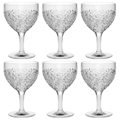 Barski Goblet - Wine Glass - Water Glass - Crystal - Set of 6 Stemmed Glasses - Glass is designed With Raindrop Design - 12 oz Made in Europe -