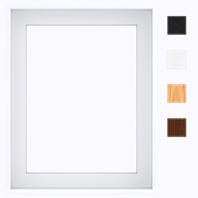 Canvas Floater Frame for Finished Canvas Art, 1.25" Deep Floating Shadow Gap Design, Modern Wall Decor for Home & Office, Gallery Style Display, Hardware Included (White, 16x16)