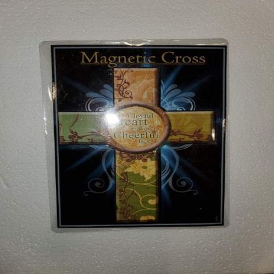 A JOYFUL HEART MAKES A CHEERFUL FACE MAGNET MAGNETIC CROSS 5" X 7"