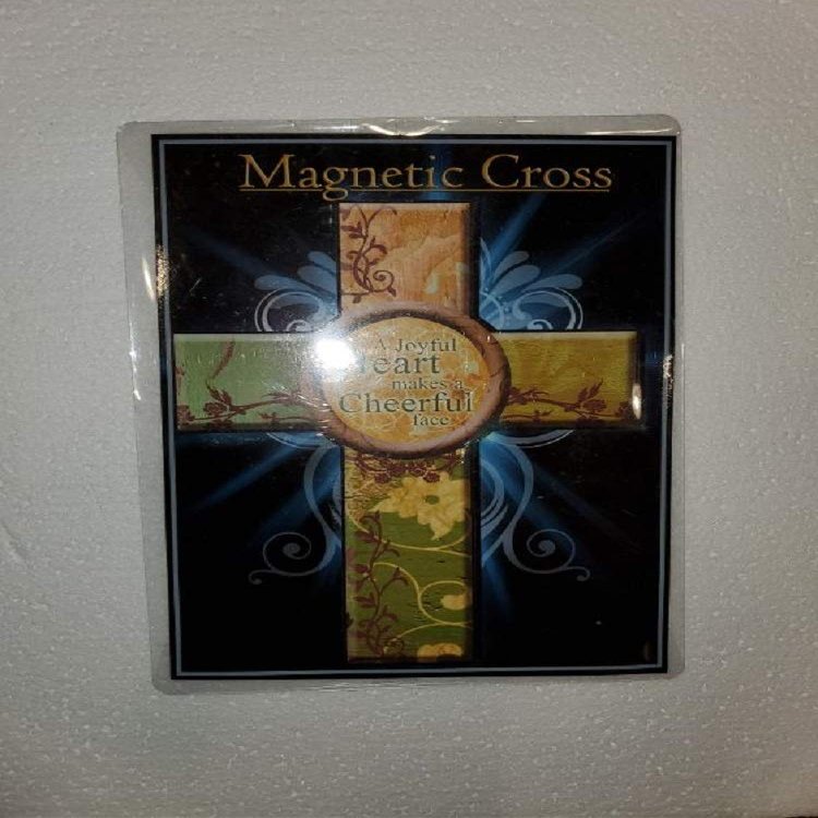 A JOYFUL HEART MAKES A CHEERFUL FACE MAGNET MAGNETIC CROSS 5" X 7"