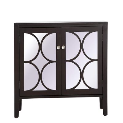 Elegant Decor 36 inch Mirrored Cabinet in Dark Walnut