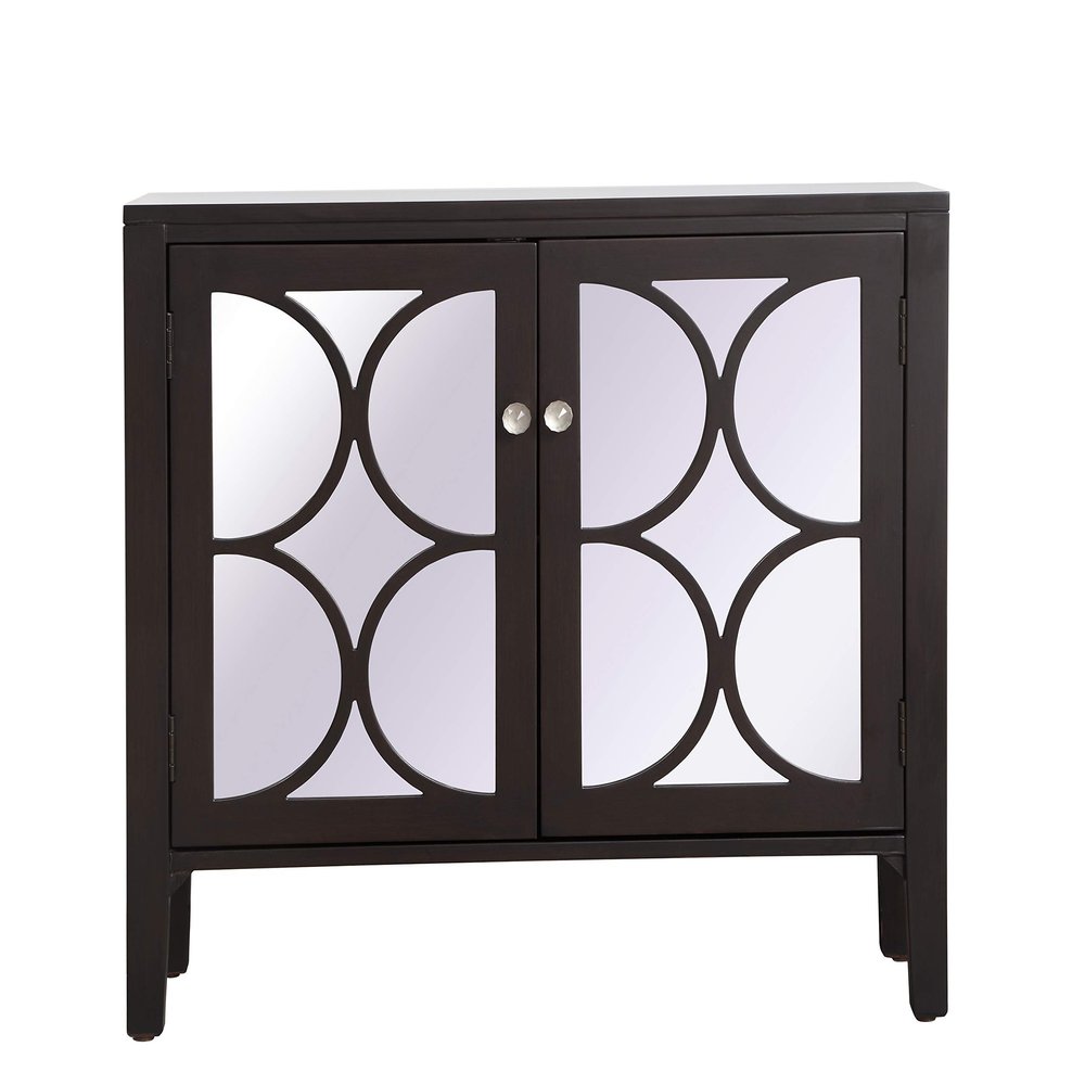 Elegant Decor 36 inch Mirrored Cabinet in Dark Walnut