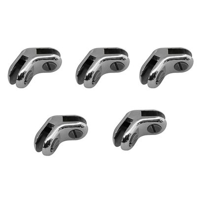 MH GLOBAL 2 Way 120 Degree Glass Connector Clips 3/16'' Tempered Glass 5 Pc Y Style