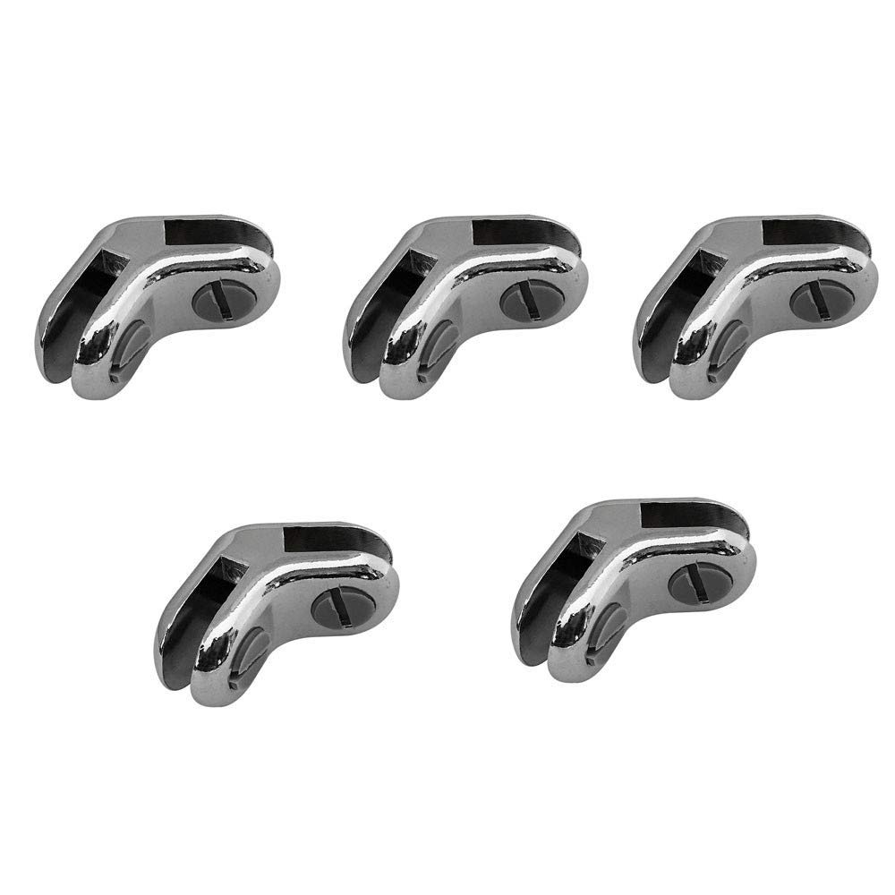 MH GLOBAL 2 Way 120 Degree Glass Connector Clips 3/16'' Tempered Glass 5 Pc Y Style