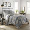 Stone Cottage - Queen Quilt Set, Reversible Cotton Bedding with Matching Shams, Ideal Bedding Set (Arell Blue, Queen) view 2