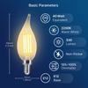 FLSNT CA11/E12 LED Chandelier Light Bulbs 40W Equivalent, Dimmable Candelabra Bulbs, 2200K Warm White, Amber Glass, 330 Lumens, 12-Pack, UL & CA65 Listed view 2