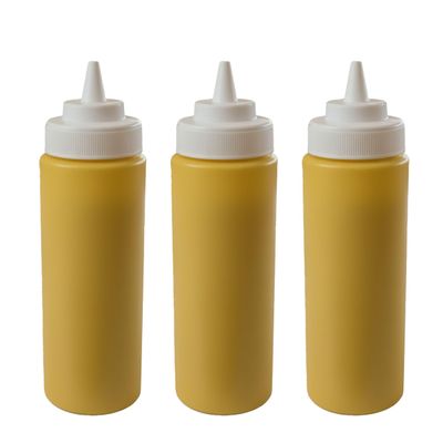 24 Oz Plastic Condiment Squeeze Bottles [24 PACK] Squirt Bottle for Sauces, Dressing, Arts and Crafts, Ketchup, Mustard, Oil, BBQ - Clear Reusable Plastic Containers, BPA Free, Dishwasher Safe