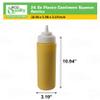 24 Oz Plastic Condiment Squeeze Bottles [24 PACK] Squirt Bottle for Sauces, Dressing, Arts and Crafts, Ketchup, Mustard, Oil, BBQ - Clear Reusable Plastic Containers, BPA Free, Dishwasher Safe view 3