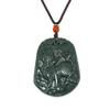 2" China Certified Nature Hetian Nephrite JadeWealth Kylin Hand Carved Necklace Pendant 2977 view 2