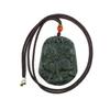 2" China Certified Nature Hetian Nephrite JadeWealth Kylin Hand Carved Necklace Pendant 2977 view 3