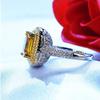 Bansriracha uxury Jewelry 925 Sterling Silver Cushion Shape Handmade 5A Yellow&White Cubic Zirconia Pave Wedding Women Ring Gift (7) view 4