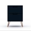 Manhattan Comfort Rockefeller Nightstand with Drawers, Mid Century Modern Bedside Table, Minimalist Display and Storage Organizer, Ideal for Bedroom and Living Room, Midnight Blue view 1