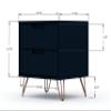 Manhattan Comfort Rockefeller Nightstand with Drawers, Mid Century Modern Bedside Table, Minimalist Display and Storage Organizer, Ideal for Bedroom and Living Room, Midnight Blue view 4