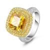 Bansriracha uxury Jewelry 925 Sterling Silver Cushion Shape Handmade 5A Yellow&White Cubic Zirconia Pave Wedding Women Ring Gift (11) view 1