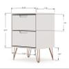 Manhattan Comfort Rockefeller Nightstand with Drawers, Mid Century Modern Bedside Table, Minimalist Display and Storage Organizer, Ideal for Bedroom and Living Room, Off-white view 4