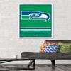 NFL Seattle Seahawks - Retro Logo 15 Wall Poster, 34L" x 22.4W", White Framed Version view 2