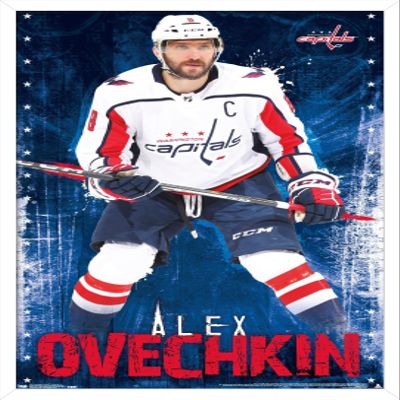 NHL Washington Capitals - Alex Ovechkin 17 Wall Poster, 34L" x 22.4W", White Framed Version