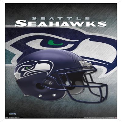 Trends International NFL Seattle Seahawks - Helmet 16 Wall Poster, 22.375" x 34", White Framed Version