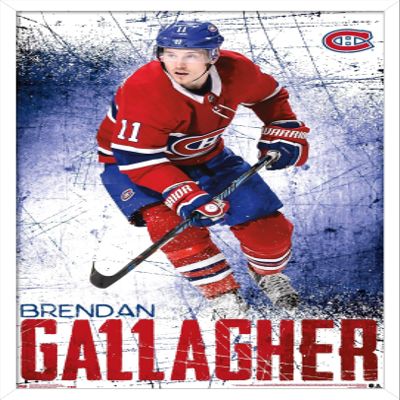 NHL Montreal Canadiens - Brendan Gallagher 18 Wall Poster, 34L" x 22.4W", White Framed Version