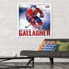 NHL Montreal Canadiens - Brendan Gallagher 18 Wall Poster, 34L" x 22.4W", White Framed Version view 2