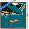 Trends International NHL San Jose Sharks - Logo 14 Wall Poster, 22.375" x 34", Mahogany Framed Version view 3