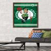 Trends International NBA Boston Celtics - Logo 14 Wall Poster, 22.375" x 34", Mahogany Framed Version view 2