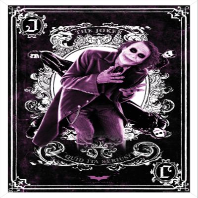 Trends International DC Comics Movie - The Dark Knight - The Joker Playing Card Wall Poster, 22.375" x 34", White Framed Version