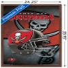 Trends International NFL Tampa Bay Buccaneers - Helmet 16 Wall Poster, 22.375" x 34", Mahogany Framed Version view 3