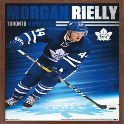 Trends International NHL Toronto Maple Leafs - Morgan Rielly 16 Wall Poster, 22.375" x 34", Mahogany Framed Version