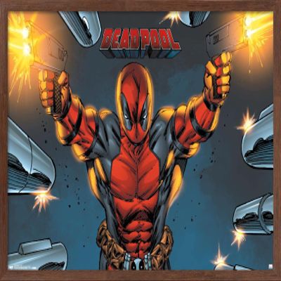 Trends International Marvel Comics - Deadpool - Target Wall Poster, 22.375" x 34", Mahogany Framed Version