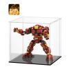 LASOA 8x6x8 in Acrylic Display Case, 2.0mm Thick Dustproof Display Box with Glossy Black Base & LED Light, UV-Resistant Showcase for Action Figures and Collectibles view 1