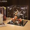 LASOA 8x6x8 in Acrylic Display Case, 2.0mm Thick Dustproof Display Box with Glossy Black Base & LED Light, UV-Resistant Showcase for Action Figures and Collectibles view 3