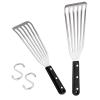 HaSteeL 2 Pack Stainless Steel Fish Spatula, Metal Slotted Turner Set, Griddle Grill Spatula for Kitchen Cooking, Flipping, Turning, Frying $ Grilling, Full Tang ABS Handle, DIshwasher Safe view 1