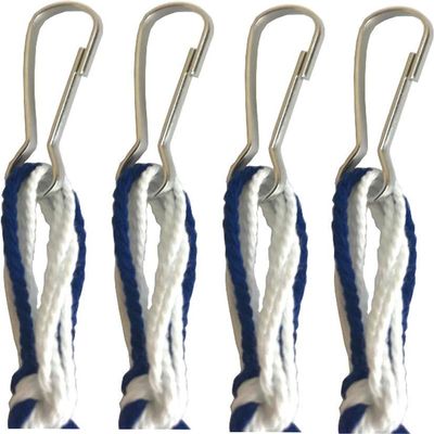 Holy Land Market Tzitzits Set of Four - White with Blue Thread, Messianic Tassels with Hanging Hooks, Royal Blue