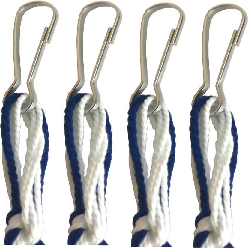 Holy Land Market Tzitzits Set of Four - White with Blue Thread, Messianic Tassels with Hanging Hooks, Royal Blue