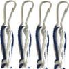 Holy Land Market Tzitzits Set of Four - White with Blue Thread, Messianic Tassels with Hanging Hooks, Royal Blue view 1