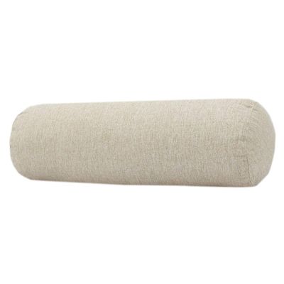 Cotton and Linen Long Cervical Pillow Solid Color Round Cervical Pillow Sofa Cushion Round Neck Bolster Pillows (Beige Yellow, 1040cm)