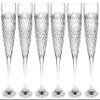 Barski Toasting Flute - Champagne Flutes - Set of 6 Glasses - Crystal - Glass is Designed With Raindrop Design - 8 oz. - Made in Europe view 1