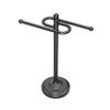 Gatco 1546MX Modern Round Base Freestanding Countertop S Style Towel Holder, Matte Black / 14.25" H x 8" W S-Shape Countertop Towel Rack/Hand Towel Holder for Bathroom, Kitchen view 1